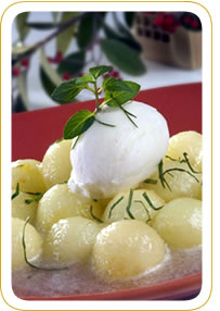 Sopa Fría de Melón con Hierbabuena y Helado de Limón (6 personas)
